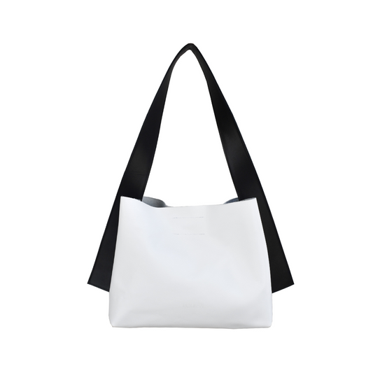 Cartera de Cuero Mujer Bicolor - Modelo María Black & White - Roussa